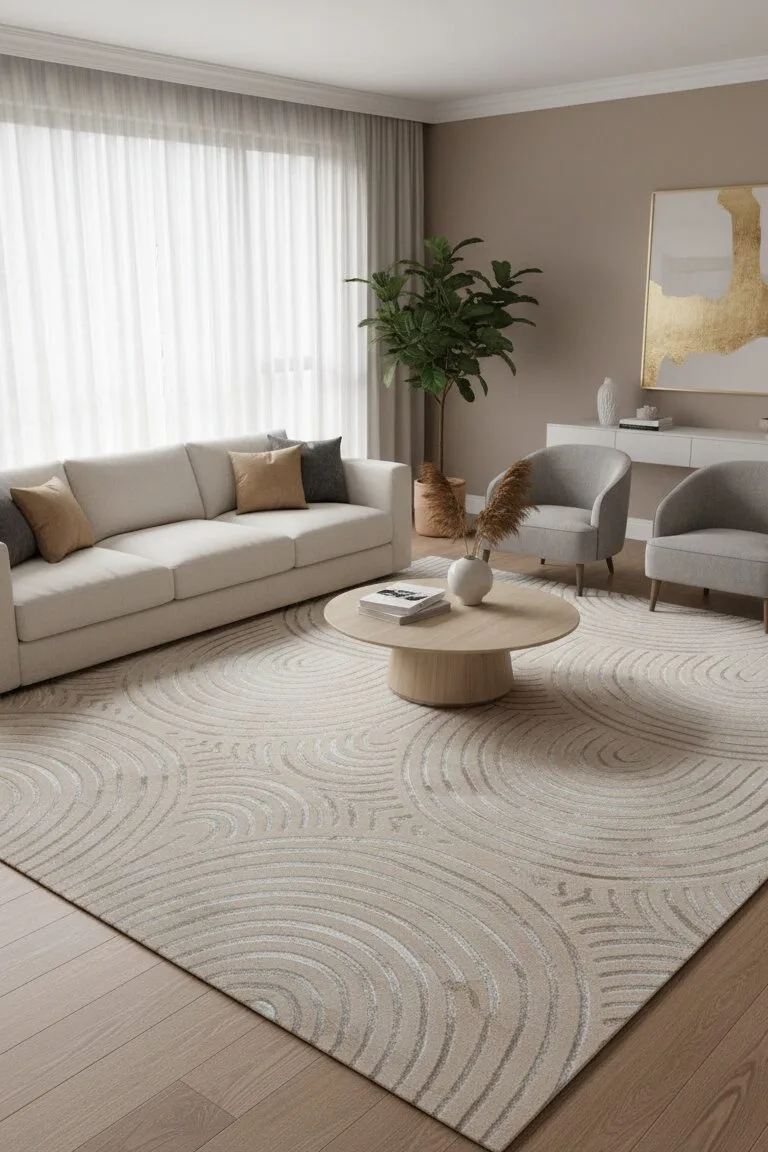 japandi shine vloerkleed licht beige