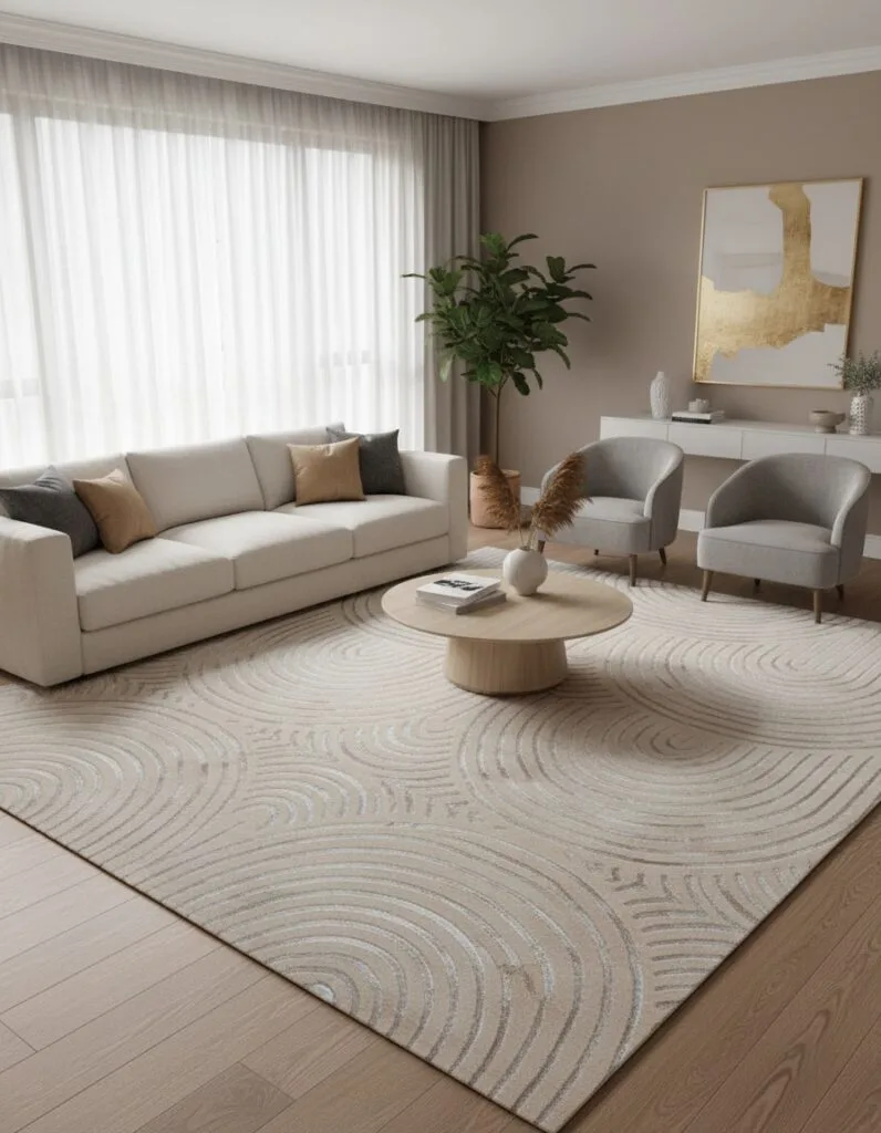 japandi shine vloerkleed licht beige