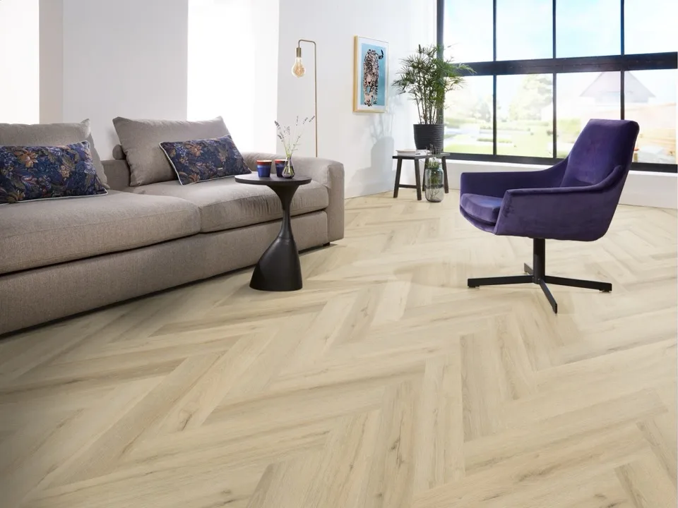 ambiant spigato xl valento visgraat dryback warm beige pvc