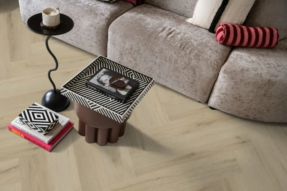 ambiant spigato xl valento visgraat dryback warm beige pvc