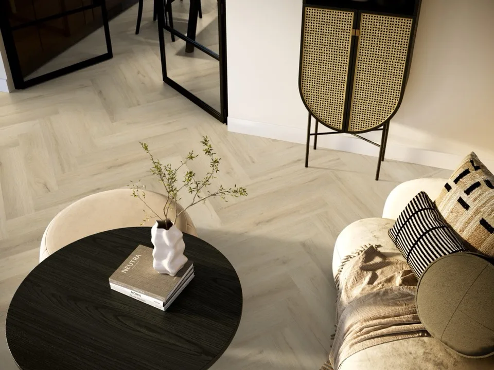 ambiant spigato xl valento visgraat dryback warm beige pvc