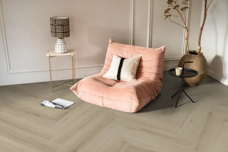 ambiant spigato xl valento visgraat dryback beige pvc