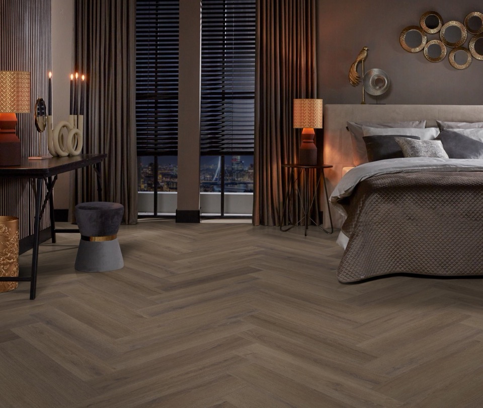 ambiant spigato xl valento visgraat dryback brown pvc