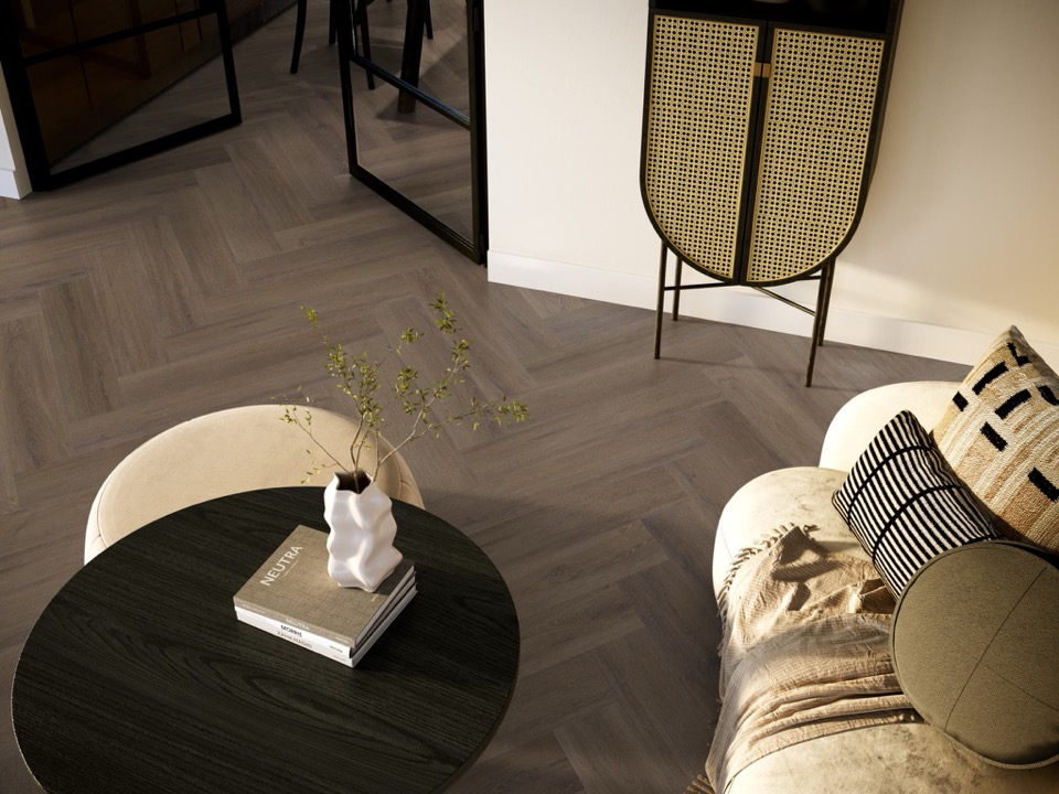 ambiant spigato xl valento visgraat dryback brown pvc