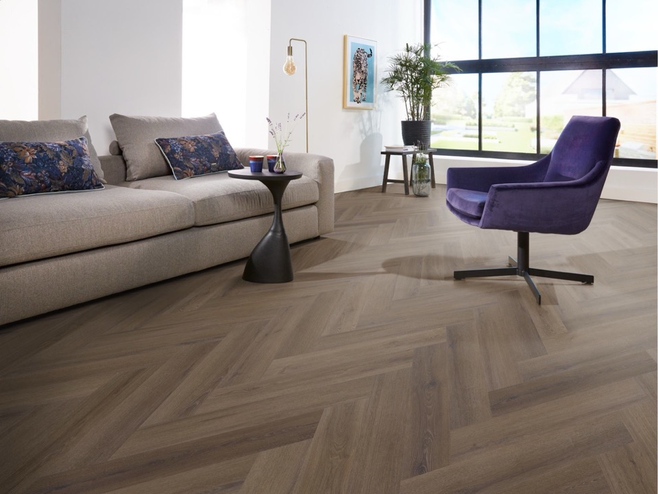 ambiant spigato xl valento visgraat click src brown pvc