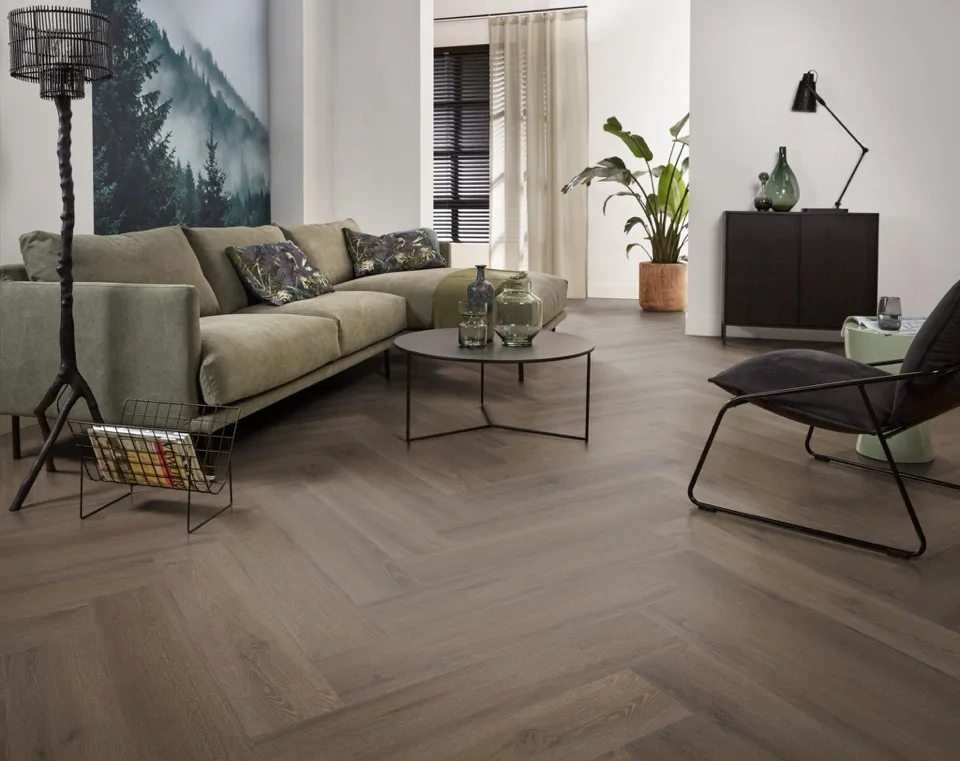 ambiant spigato xl valento visgraat click src brown pvc
