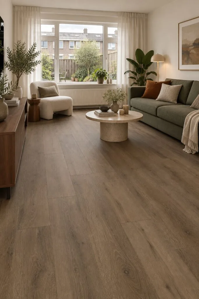 givefloors rustiek eiken donker bruin click pvc op=op
