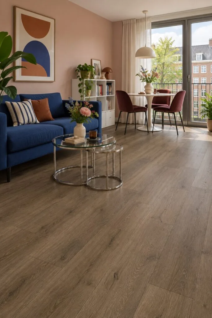 givefloors rustiek eiken donker bruin click pvc op=op