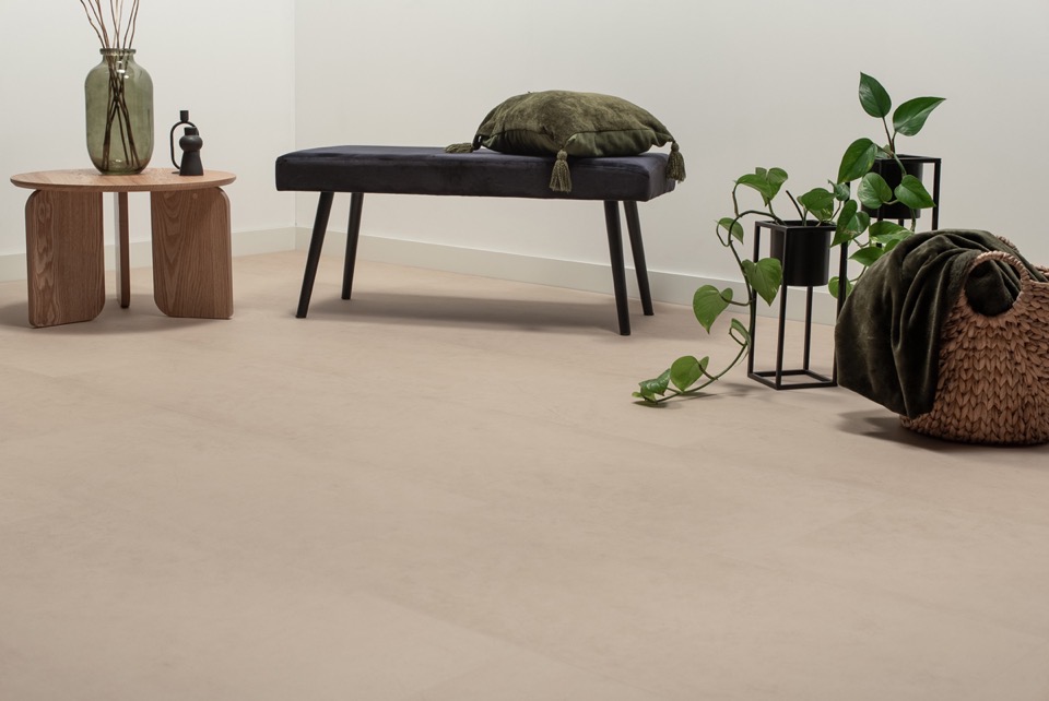 floer tegel click pvc betonlook beige