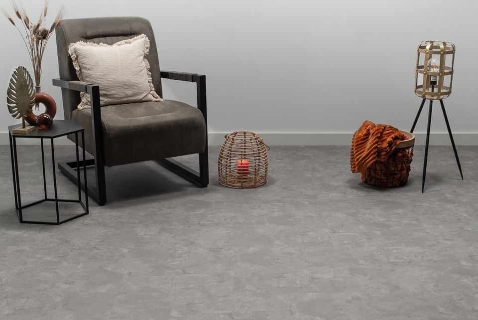 floer tegel click pvc betonlook grijs