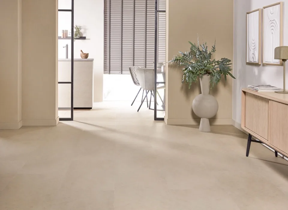 floer tegel click pvc betonlook beige