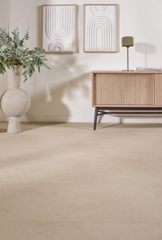 floer tegel click pvc betonlook beige