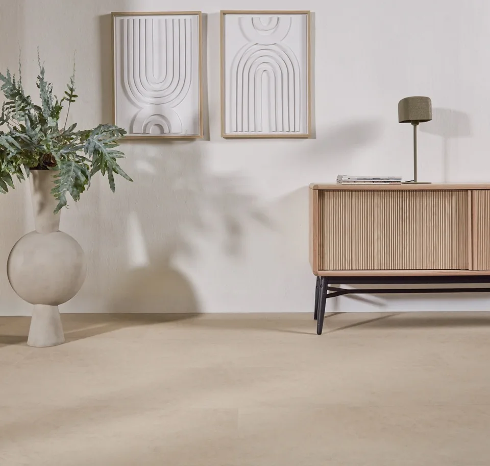 floer tegel click pvc betonlook beige
