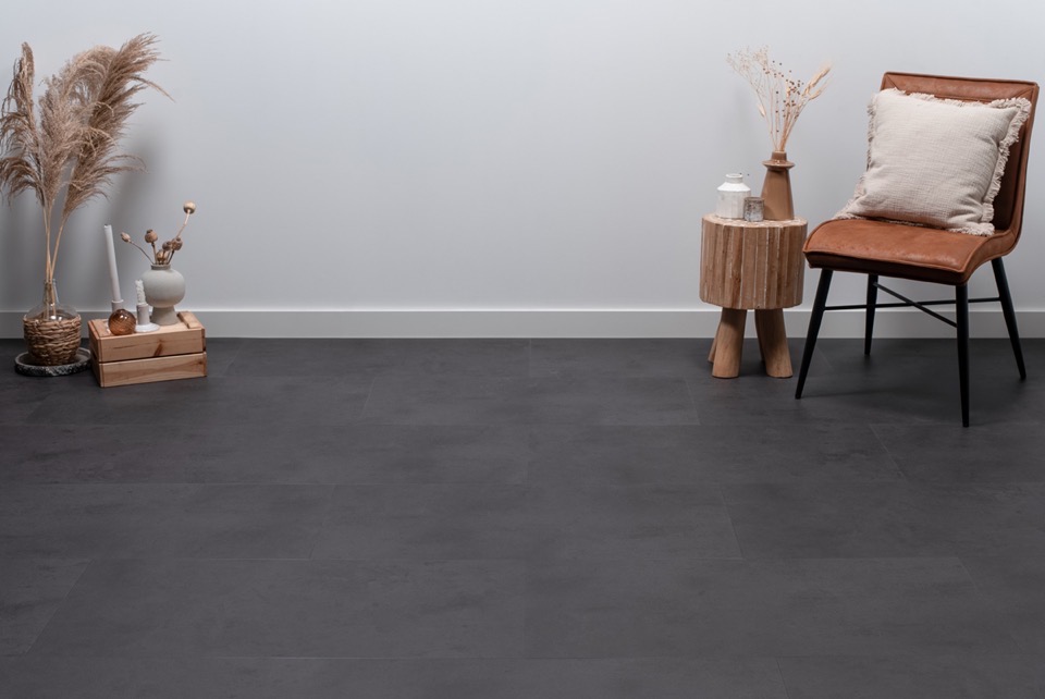 floer tegel pvc betonlook zwart flr 3610