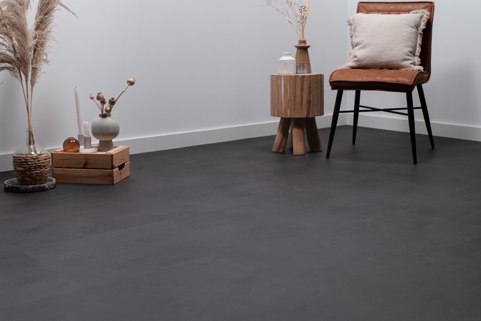 floer tegel pvc betonlook zwart flr 3610