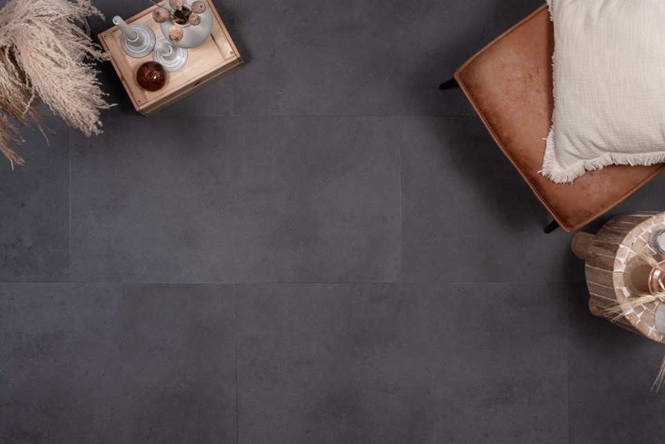 floer tegel pvc betonlook zwart flr 3610