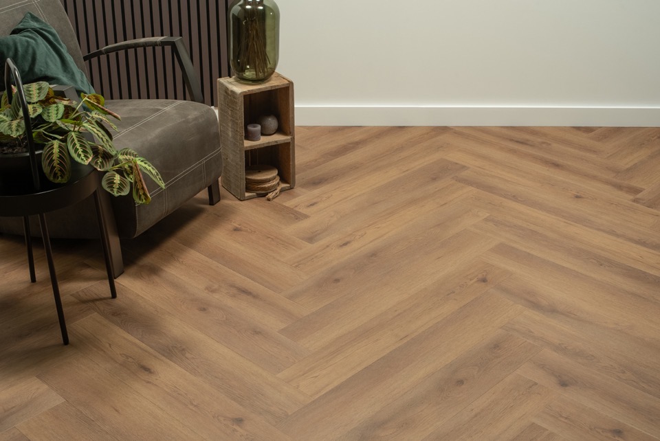 floer walvisgraat click pvc narwal nootbruin