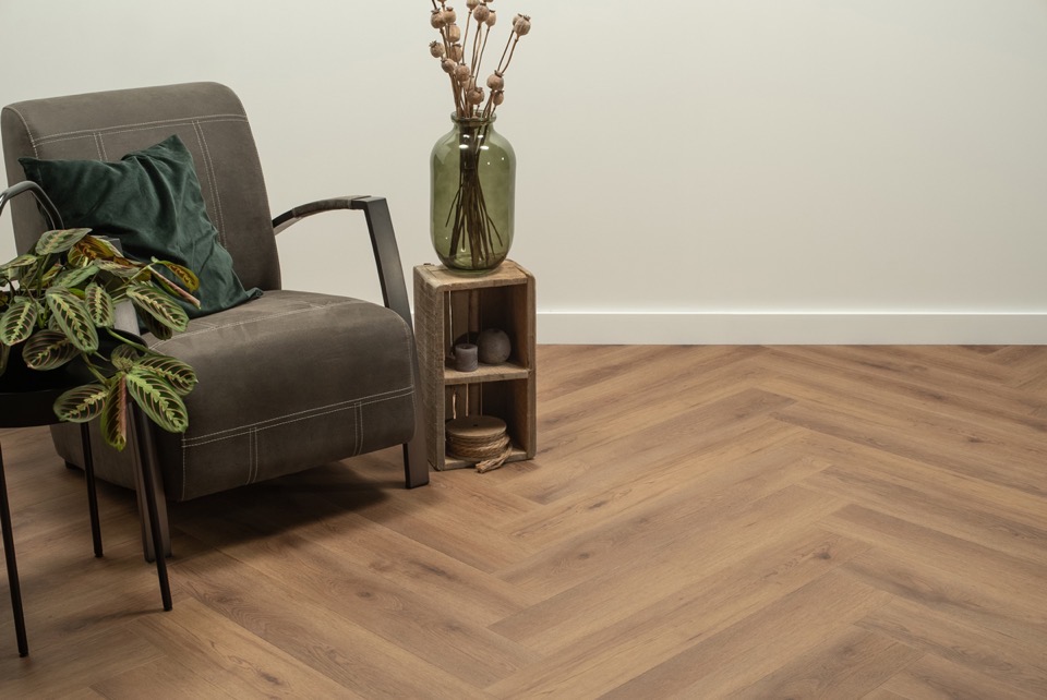 floer walvisgraat click pvc narwal nootbruin