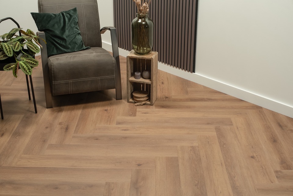 floer walvisgraat click pvc narwal nootbruin