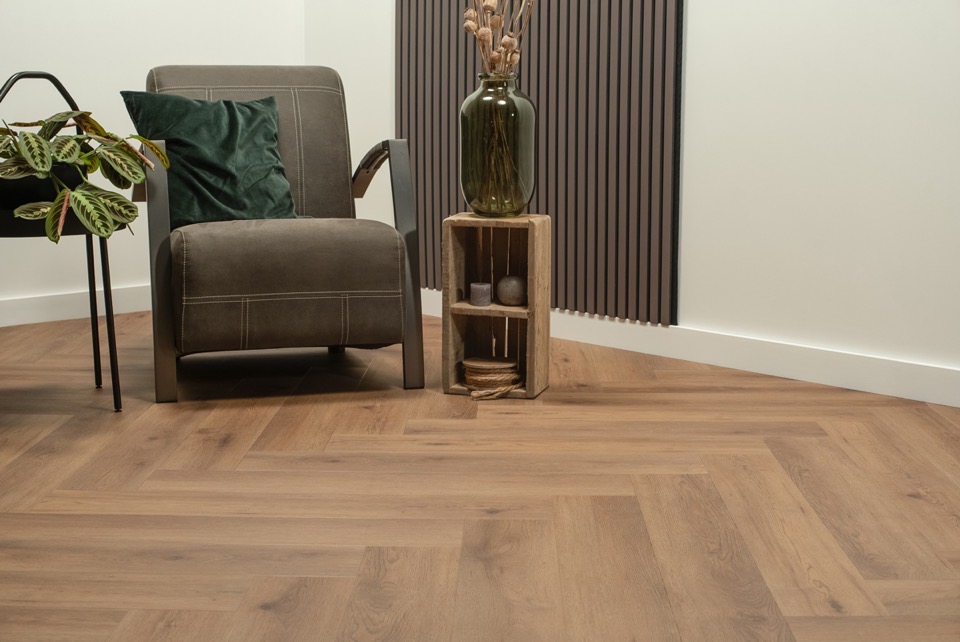 floer walvisgraat click pvc narwal nootbruin