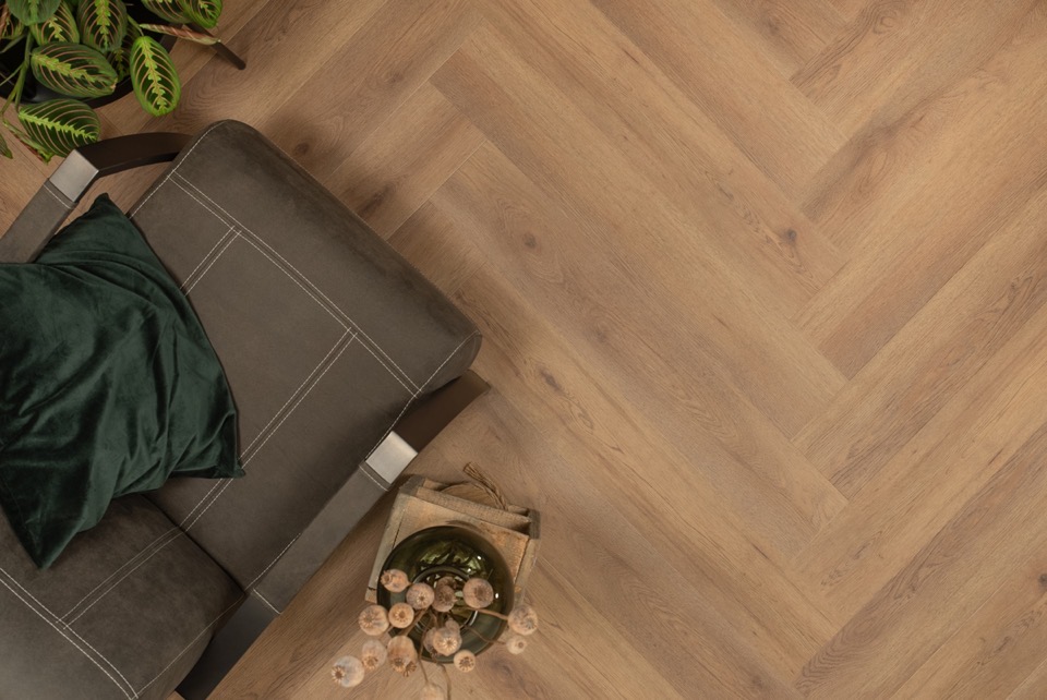 floer walvisgraat click pvc narwal nootbruin