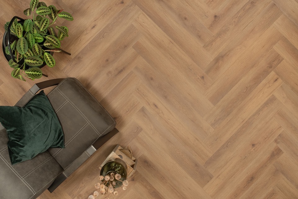 floer walvisgraat click pvc narwal nootbruin