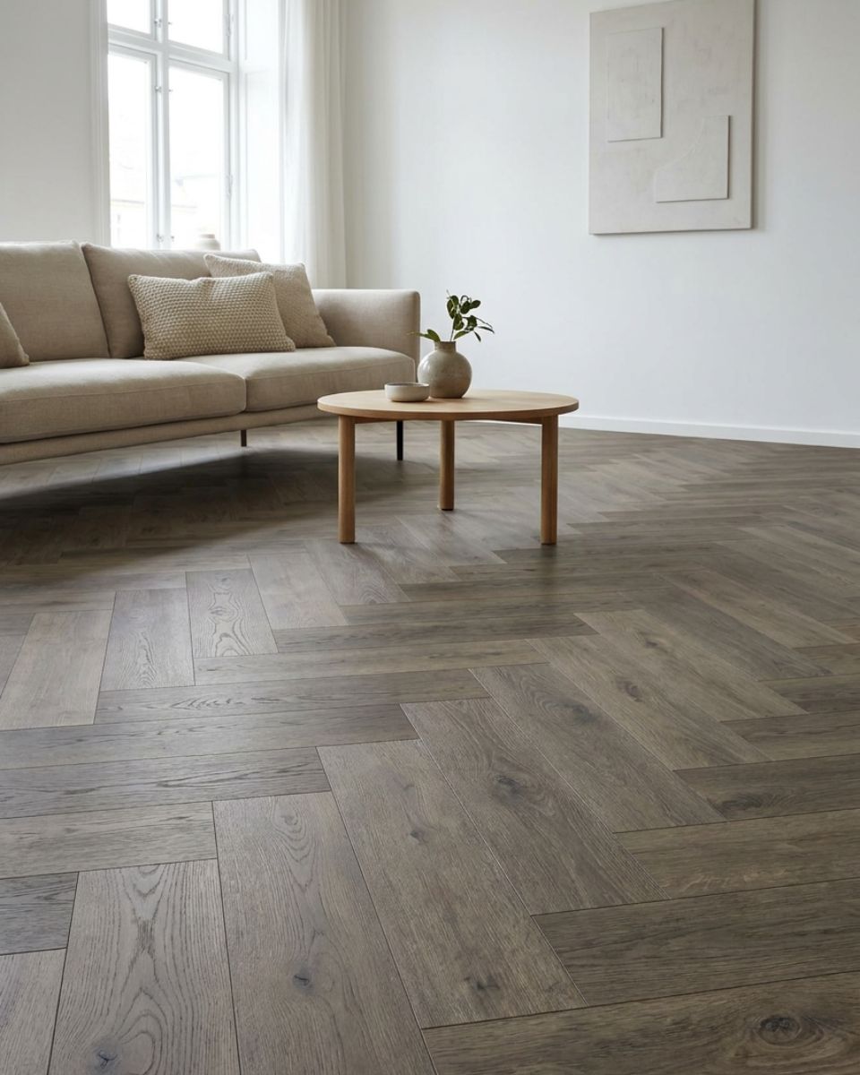 givefloors visgraat laminaat eiken bruin op=op