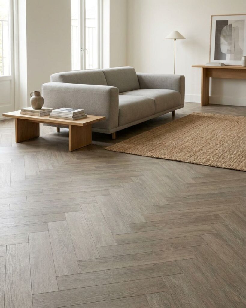 givefloors visgraat laminaat eiken grijs op=op