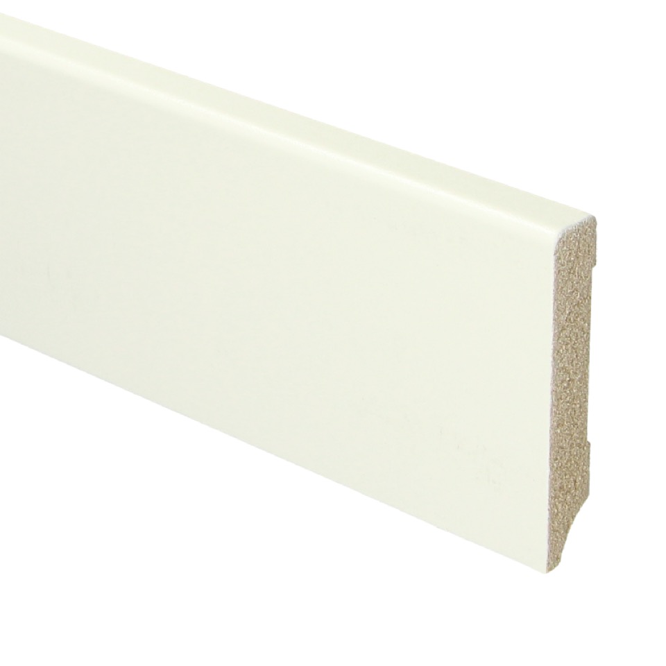actie! gratis mdf moderne plint wit voorgelakt ral 9010 (lengte 2.40m) 70x12