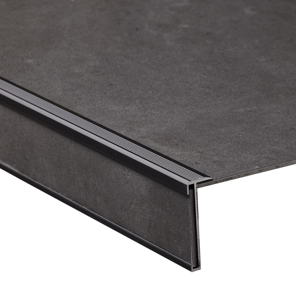 co pro trapprofielset pvc zwart 4x130cm 4 stuks per pak